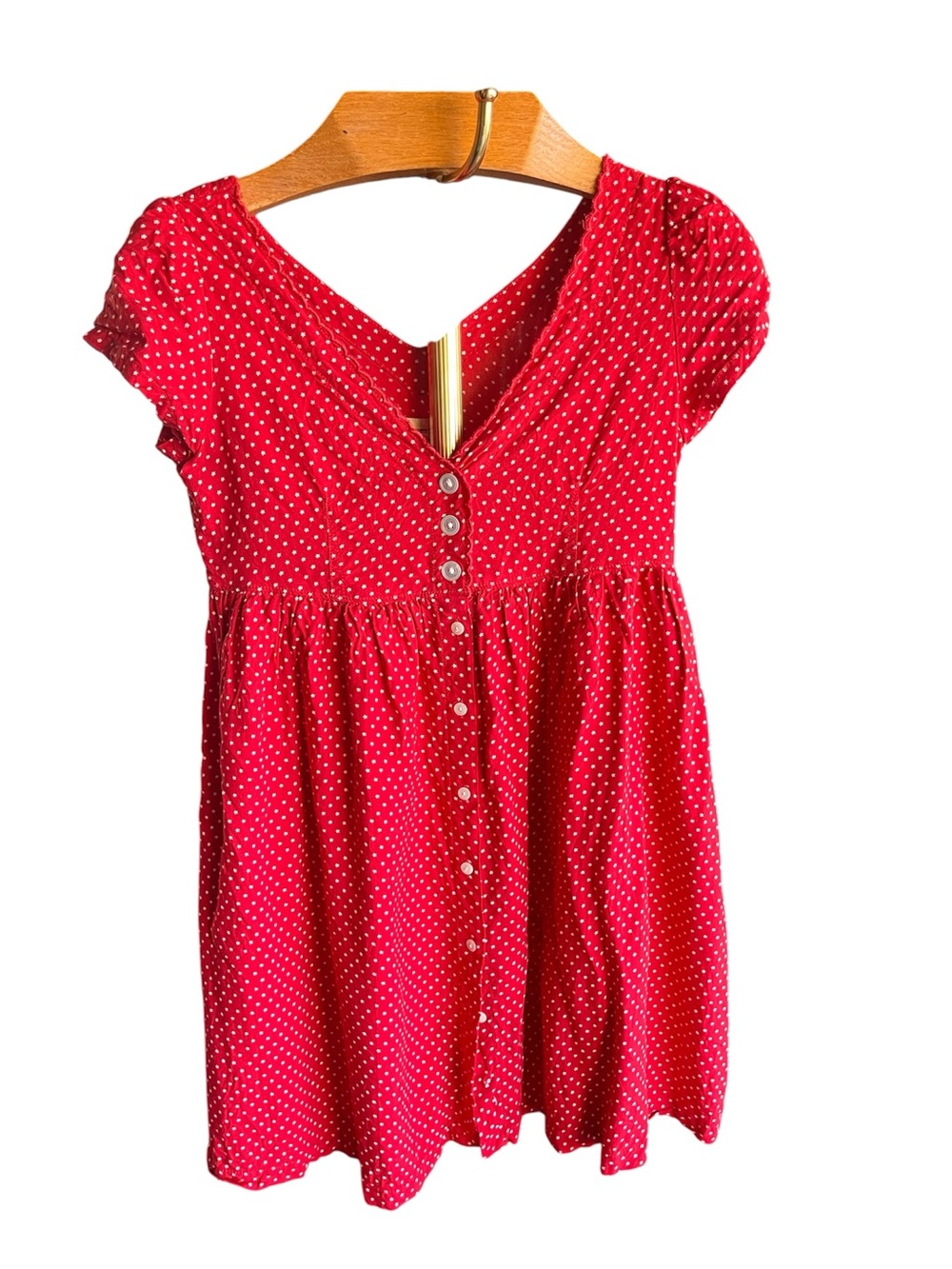 Denim & Supply Ralph Lauren Red Polka Dot Button-Front Women’s Mini Dress